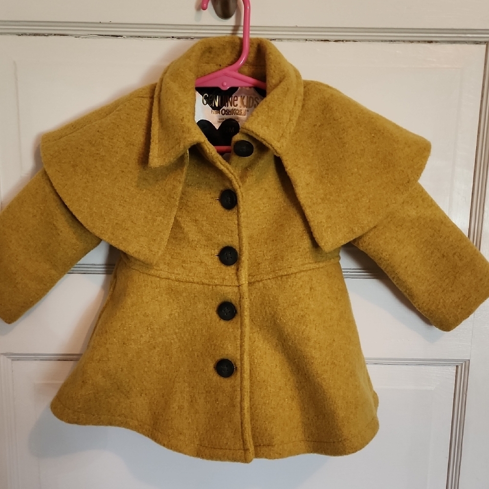 Yellow and Black A-line Wool Cape